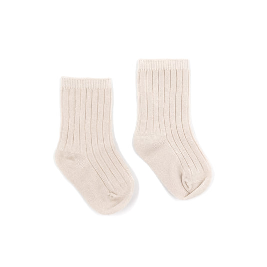 Organic Cotton Rib Pull Up Socks (One Pair) Small (0 - 1 Years) / Oat | Baby Socks | Boys & Girls Clothing | Babies, Toddlers & Kids | Cosy Boutique NZ