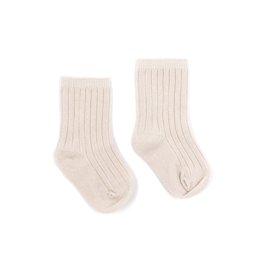 Organic Cotton Rib Pull Up Socks (One Pair) Small (0 - 1 Years) / Oat | Baby Socks | Boys & Girls Clothing For Babies & Toddlers | Cosy Boutique NZ