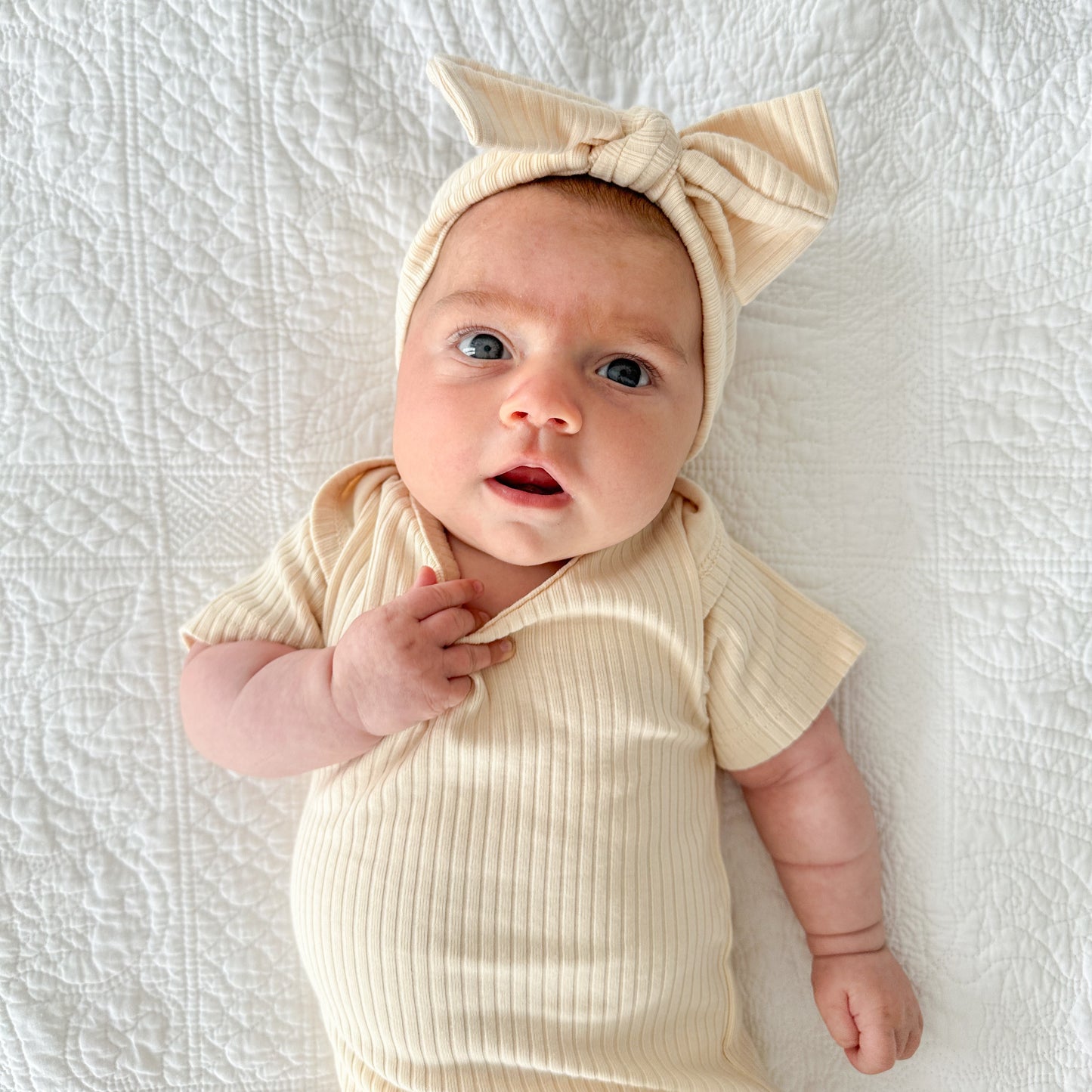 Organic Cotton Rib Bow Headband | Baby Headwear | Boys & Girls Clothing | Babies, Toddlers & Kids | Cosy Boutique NZ