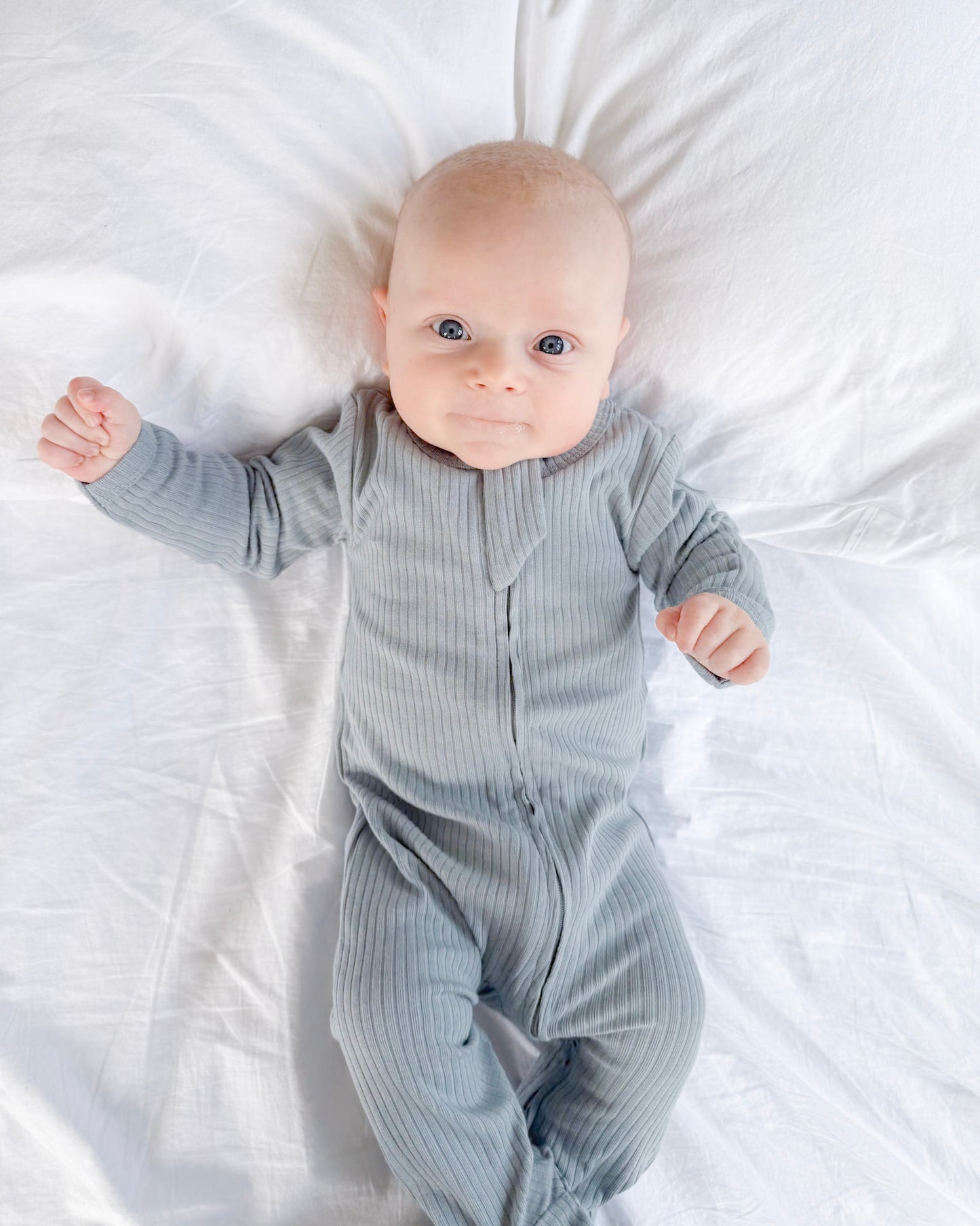 Organic Cotton Rib Zip Growsuit Onesie - Cosy Boutique