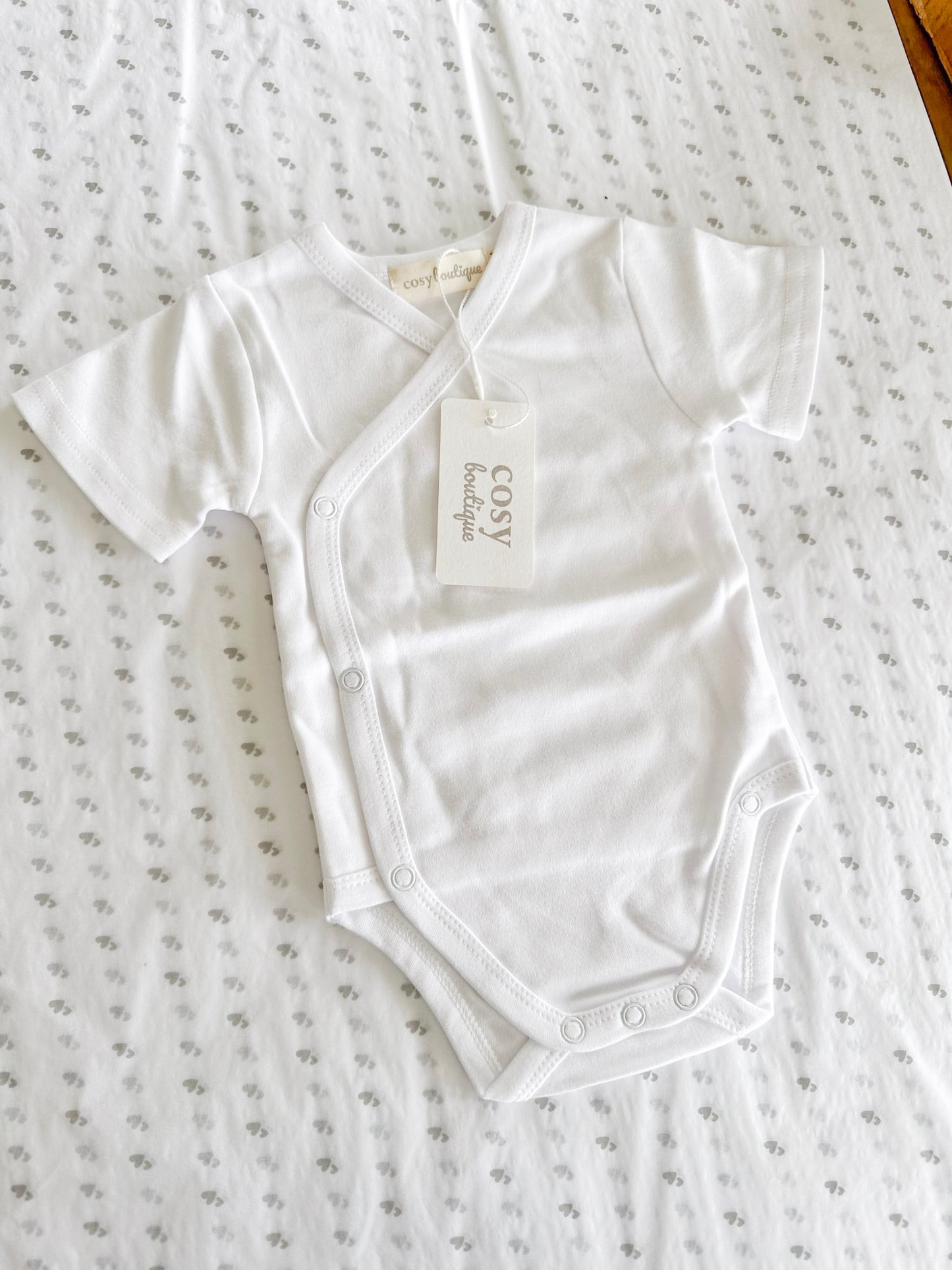 Organic Cotton Kimono Short Sleeve Bodysuit | Baby Bodysuits | Boys & Girls Clothing | Babies, Toddlers & Kids | Cosy Boutique NZ