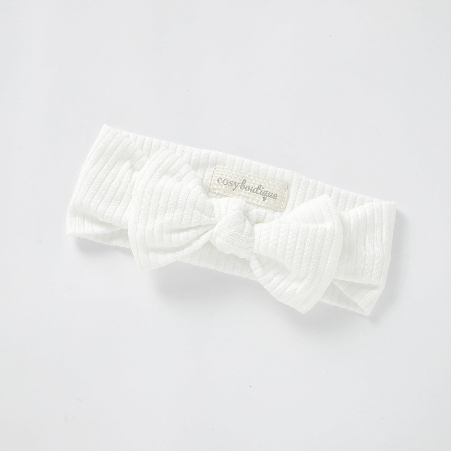 Organic Cotton Rib Bow Headband 6-24 Months (0-2) / Milk | Baby Headwear | Boys & Girls Clothing | Babies, Toddlers & Kids | Cosy Boutique NZ