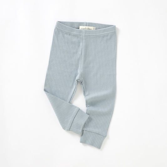 Organic Cotton Rib Leggings 3-6 Months (00) / Duck Egg Blue | Baby & Toddler Pants | Boys & Girls Clothing | Babies, Toddlers & Kids | Cosy Boutique NZ