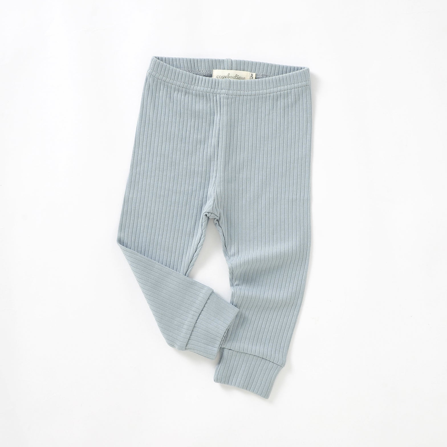 Organic Cotton Rib Leggings 3-6 Months (00) / Duck Egg Blue | Baby & Toddler Pants | Boys & Girls Clothing For Babies & Toddlers | Cosy Boutique NZ