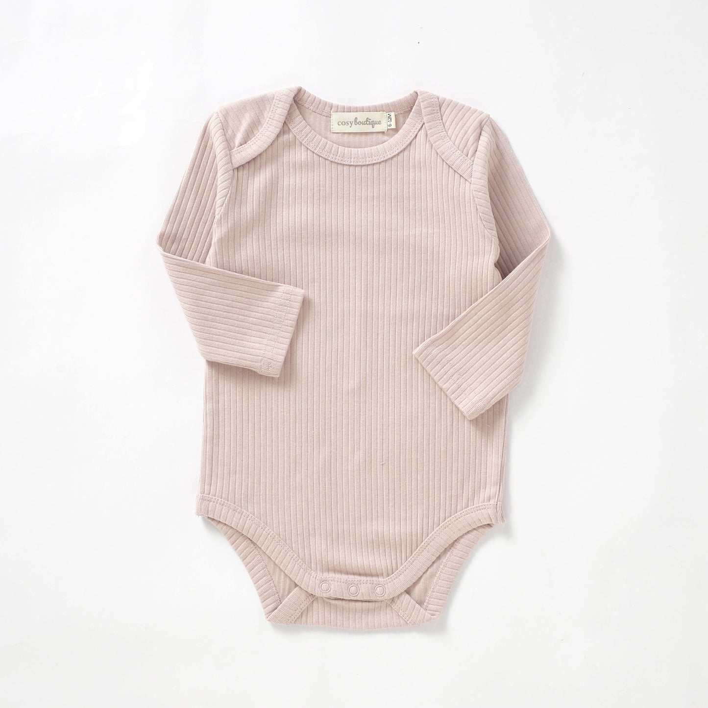 Organic Cotton Rib Long Sleeve Bodysuit 0-3 Months (000) / Blush | Baby Bodysuits | Boys & Girls Clothing For Babies & Toddlers | Cosy Boutique NZ