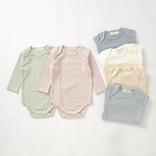 Organic Cotton Rib Long Sleeve Bodysuit | Baby Bodysuits | Boys & Girls Clothing | Babies, Toddlers & Kids | Cosy Boutique NZ