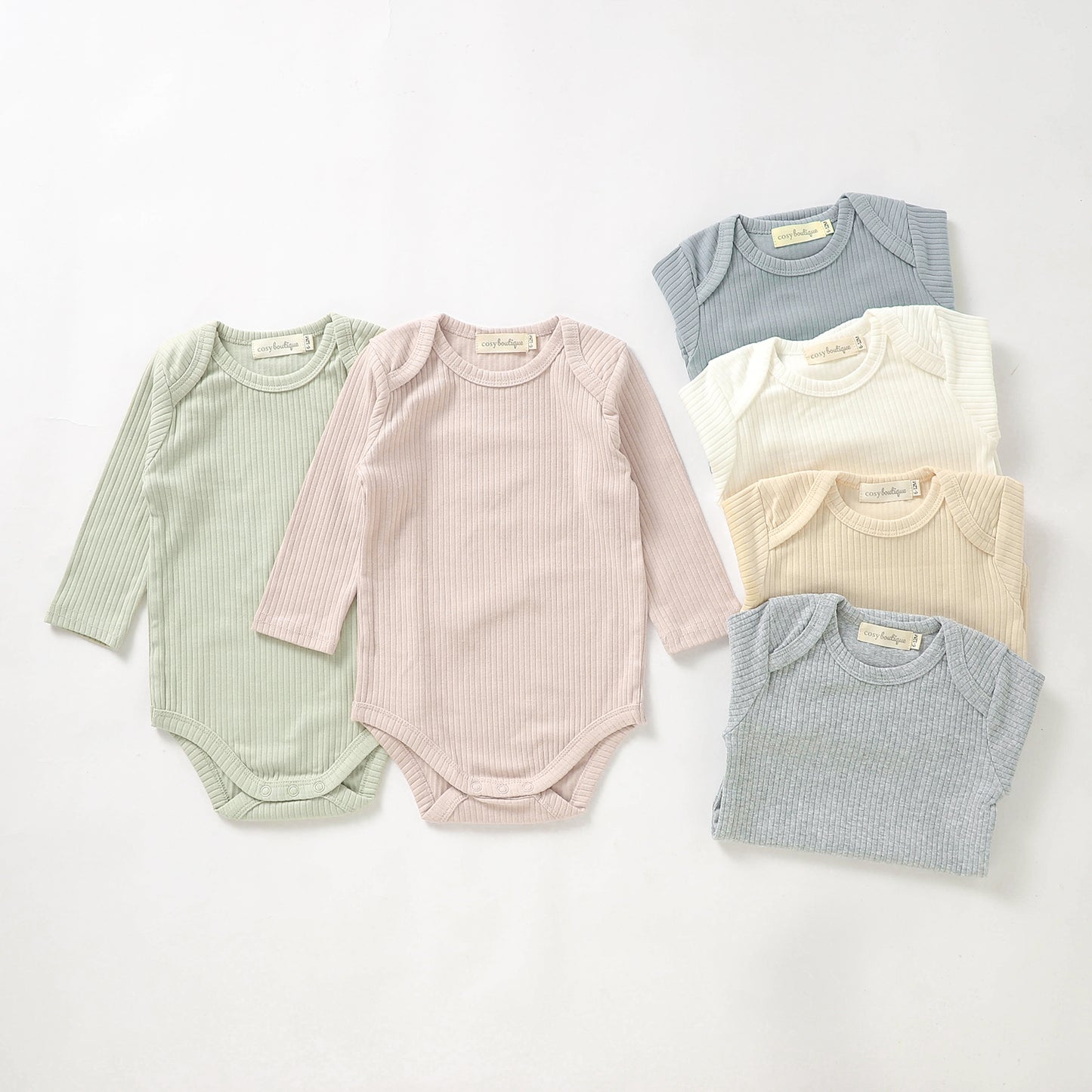 Organic Cotton Rib Long Sleeve Bodysuit | Baby Bodysuits | Boys & Girls Clothing | Babies, Toddlers & Kids | Cosy Boutique NZ