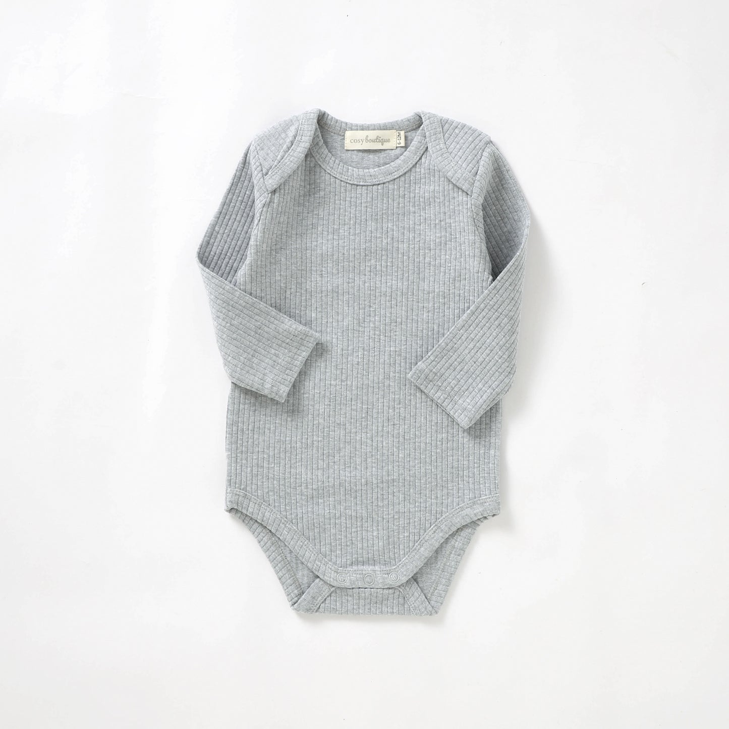 Organic Cotton Rib Long Sleeve Bodysuit 0-3 Months (000) / Dove | Baby Bodysuits | Boys & Girls Clothing | Babies, Toddlers & Kids | Cosy Boutique NZ