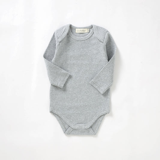 Organic Cotton Rib Long Sleeve Bodysuit 0-3 Months (000) / Dove | Baby Bodysuits | Boys & Girls Clothing | Babies, Toddlers & Kids | Cosy Boutique NZ