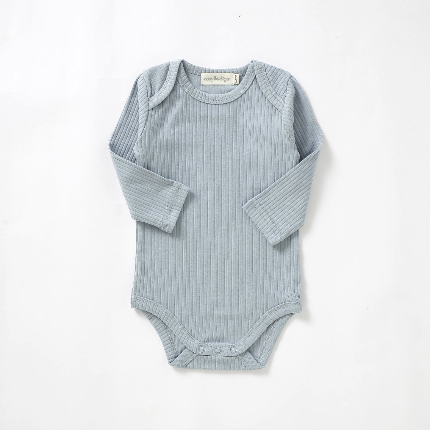 Organic Cotton Rib Long Sleeve Bodysuit 0-3 Months (000) / Duck Egg Blue | Baby Bodysuits | Boys & Girls Clothing | Babies, Toddlers & Kids | Cosy Boutique NZ