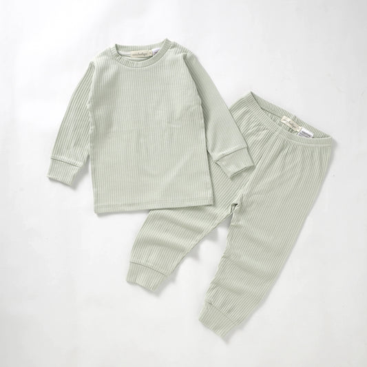 Organic Cotton Rib Long Sleeve PJ Set 0-3 Months (000) / Pear | Baby & Toddler Pyjamas | Boys & Girls Clothing | Babies, Toddlers & Kids | Cosy Boutique NZ