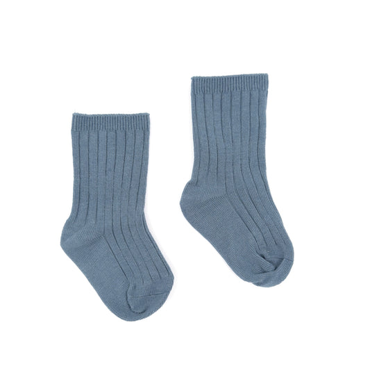 Organic Cotton Rib Pull Up Socks (One Pair) Small (0 - 1 Years) / Ocean | Baby Socks | Boys & Girls Clothing For Babies & Toddlers | Cosy Boutique NZ