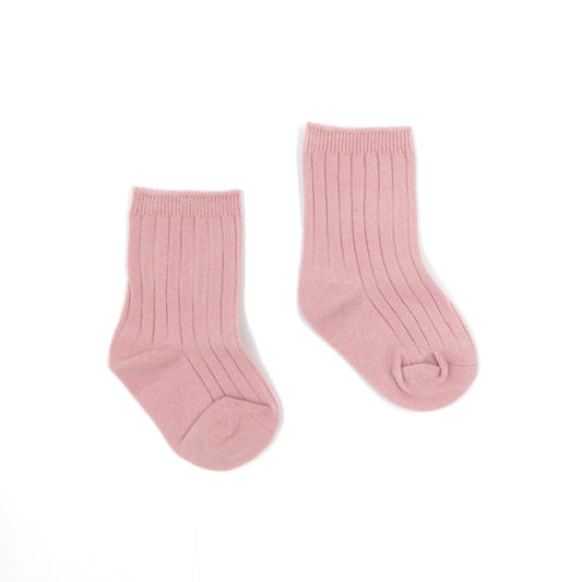 Organic Cotton Rib Pull Up Socks (One Pair) Small (0 - 1 Years) / Rose | Baby Socks | Boys & Girls Clothing | Babies, Toddlers & Kids | Cosy Boutique NZ