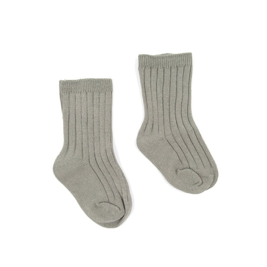 Organic Cotton Rib Pull Up Socks (One Pair) Small (0 - 1 Years) / Thyme | Baby Socks | Boys & Girls Clothing | Babies, Toddlers & Kids | Cosy Boutique NZ