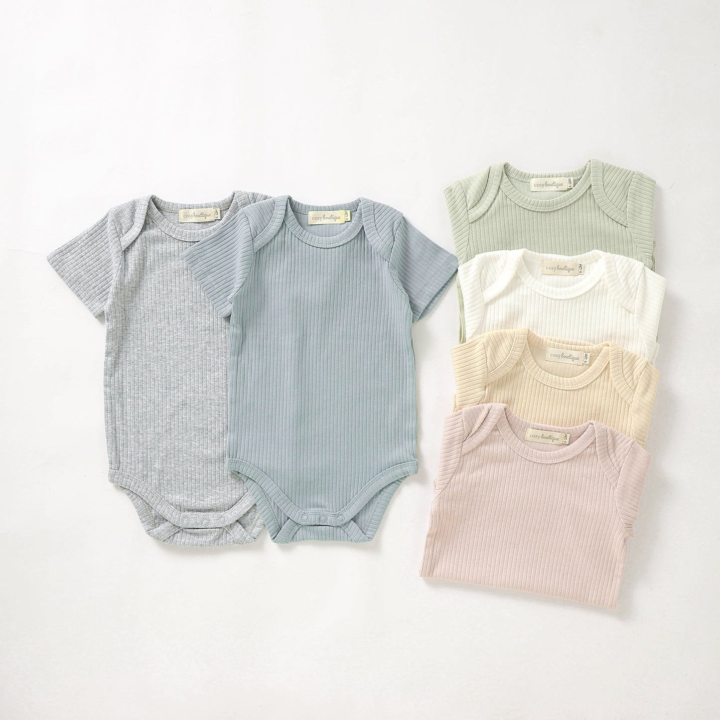 Organic Cotton Rib Short Sleeve Bodysuit | Baby Bodysuits | Boys & Girls Clothing | Babies, Toddlers & Kids | Cosy Boutique NZ