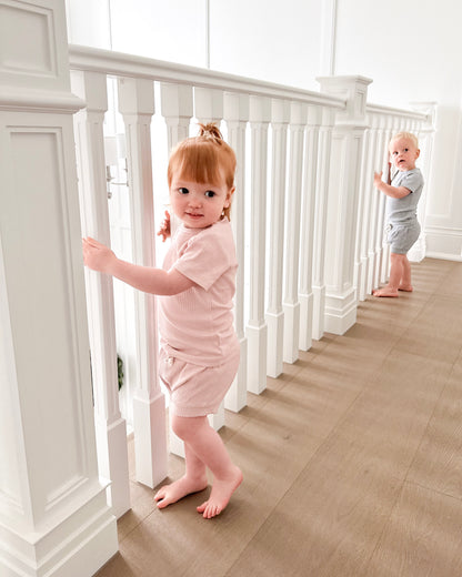 Organic Cotton Rib Short Sleeve Summer PJ Set | Baby & Toddler Pyjamas | Boys & Girls Clothing For Babies & Toddlers | Cosy Boutique NZ