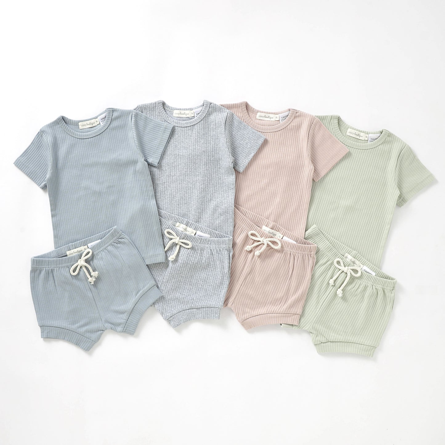 Organic Cotton Rib Short Sleeve Summer PJ Set | Baby & Toddler Pyjamas | Boys & Girls Clothing | Babies, Toddlers & Kids | Cosy Boutique NZ