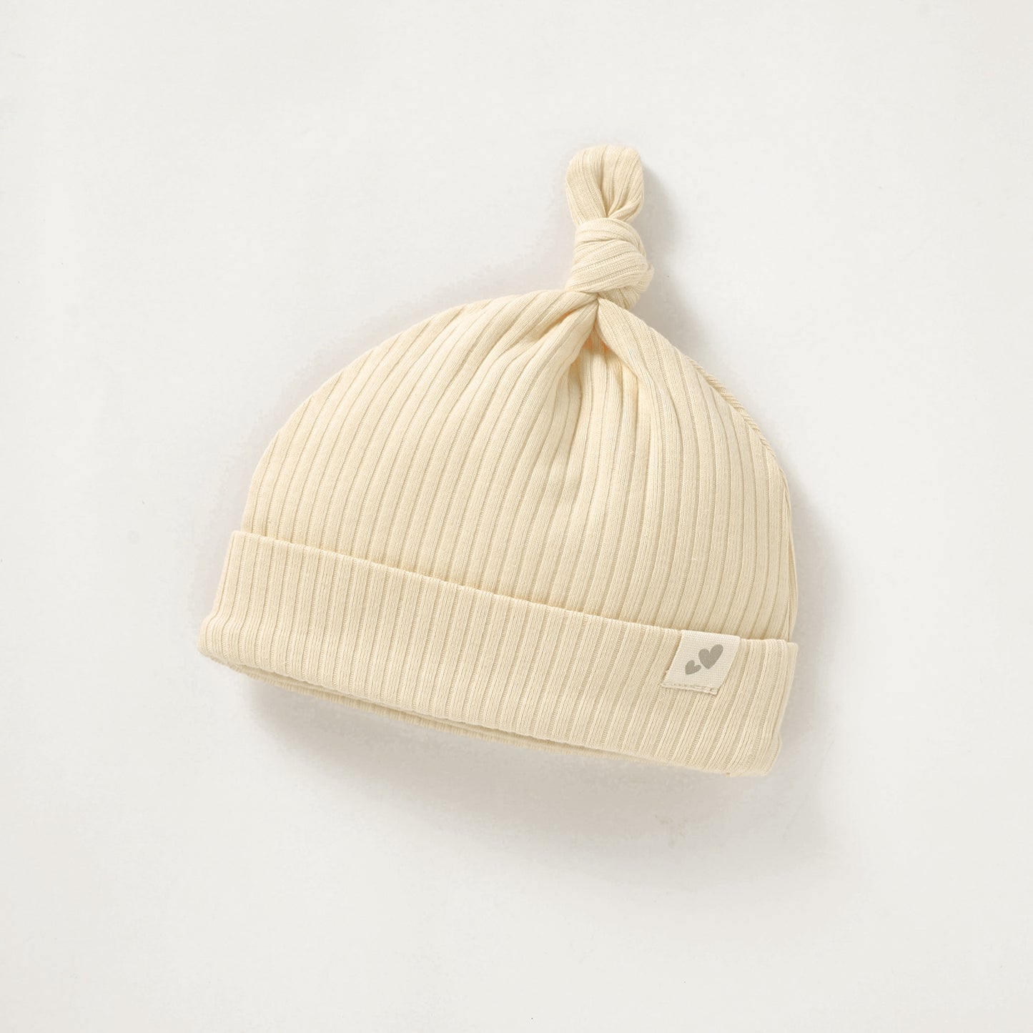 Organic Cotton Rib Tie Knot Beanie Newborn (0000) / Buttercream | Baby Headwear | Boys & Girls Clothing | Babies, Toddlers & Kids | Cosy Boutique NZ