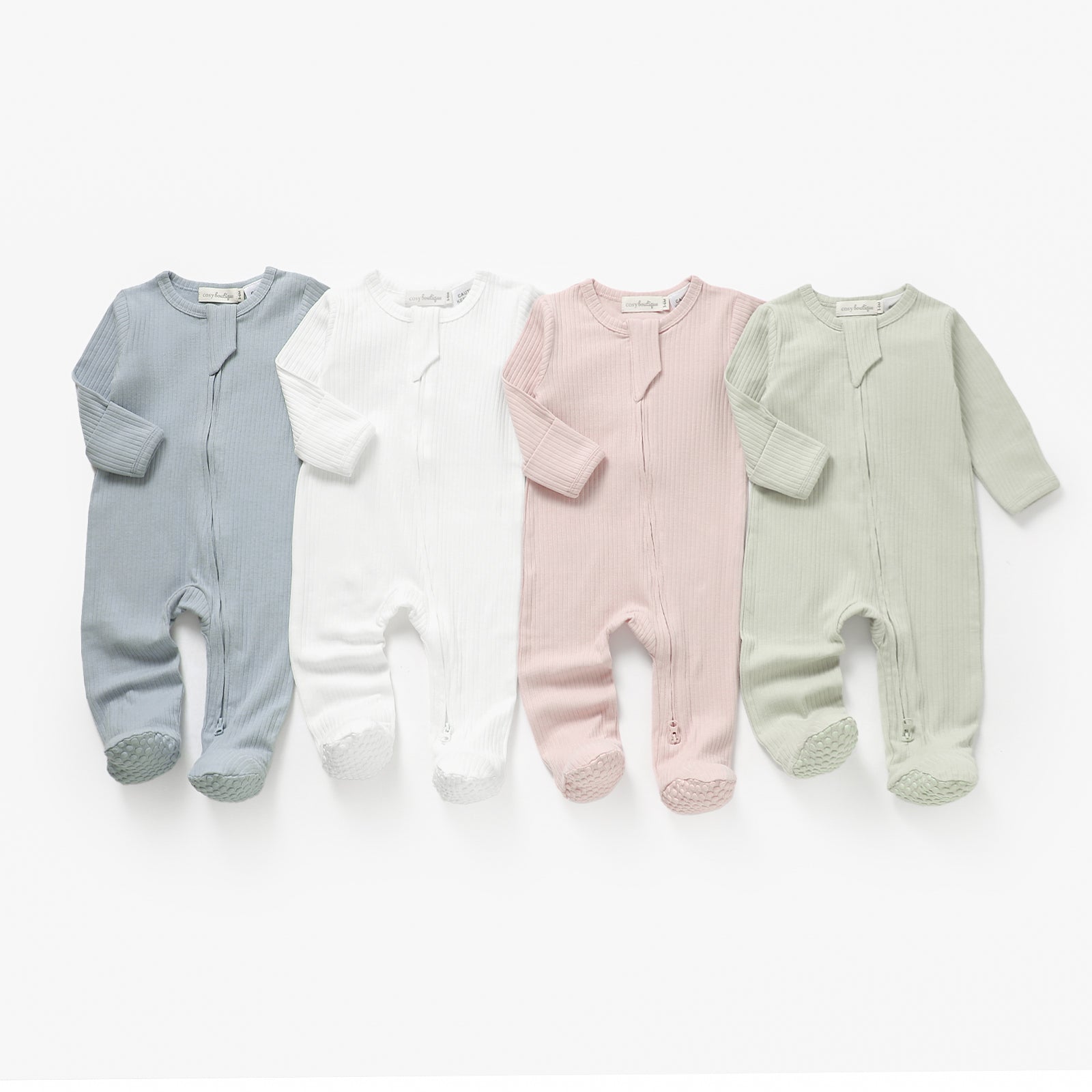 Organic Cotton Rib Zip Growsuit Onesie Baby Clothing Essentials