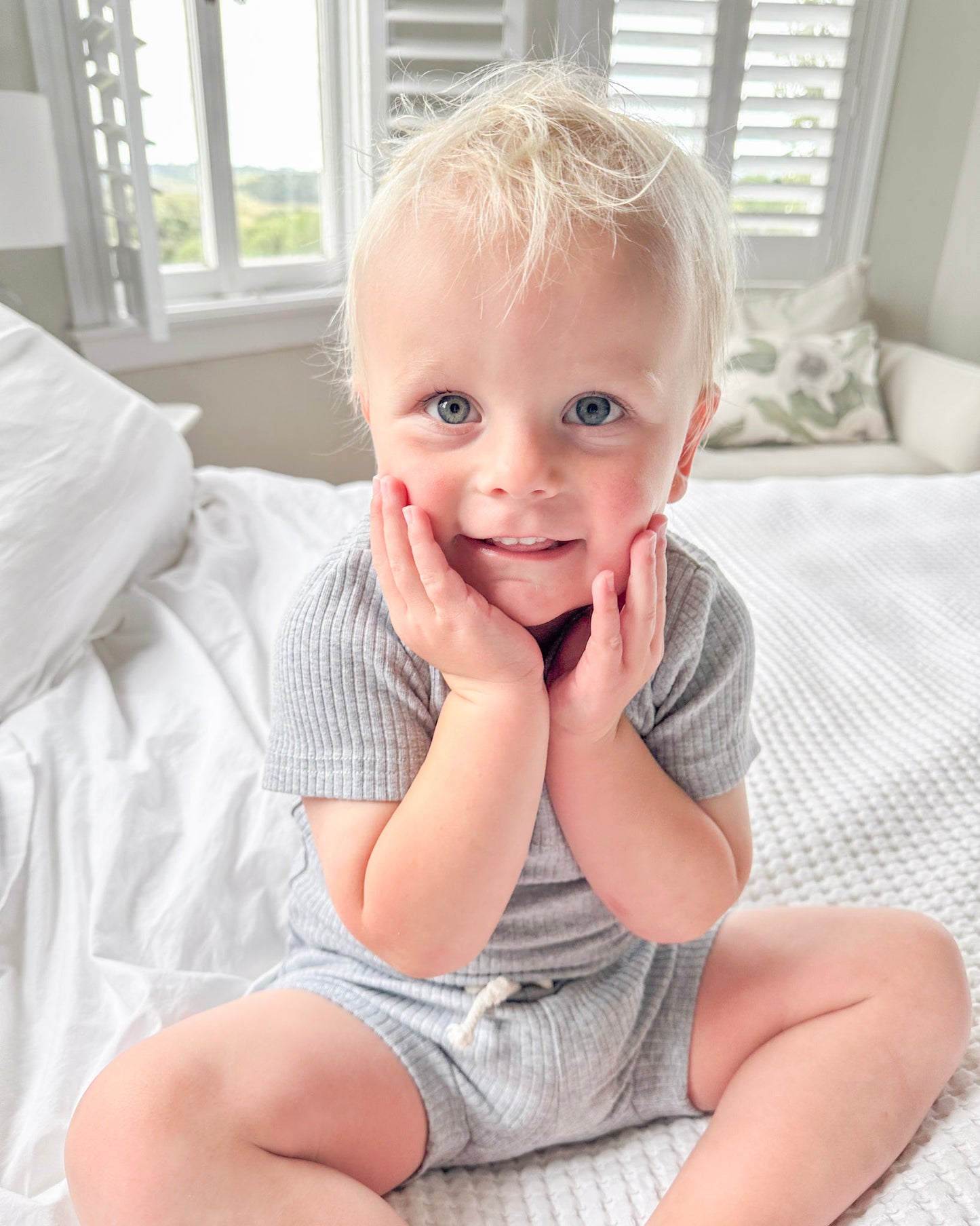 Organic Cotton Rib Short Sleeve Summer PJ Set - Cosy Boutique
