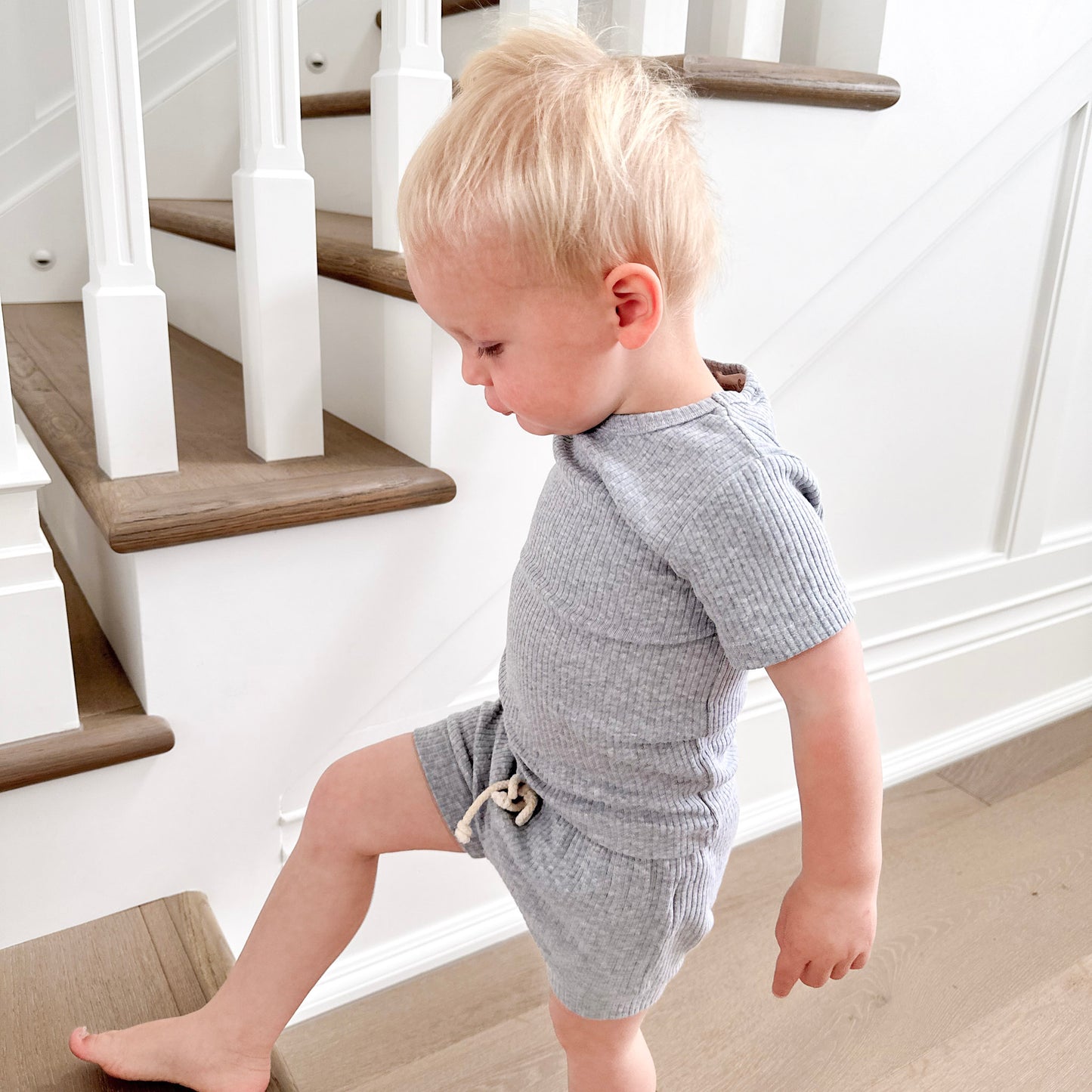 Organic Cotton Rib Short Sleeve Summer PJ Set - Cosy Boutique