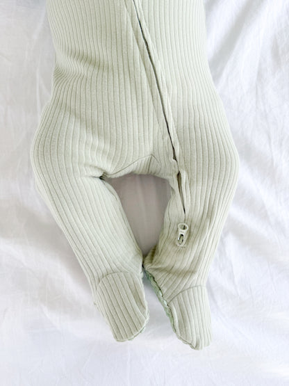 Organic Cotton Rib Zip Growsuit Onesie - Cosy Boutique