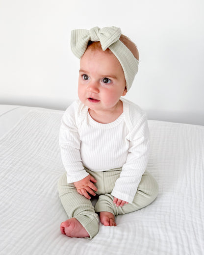 Organic Cotton Rib Bow Headband