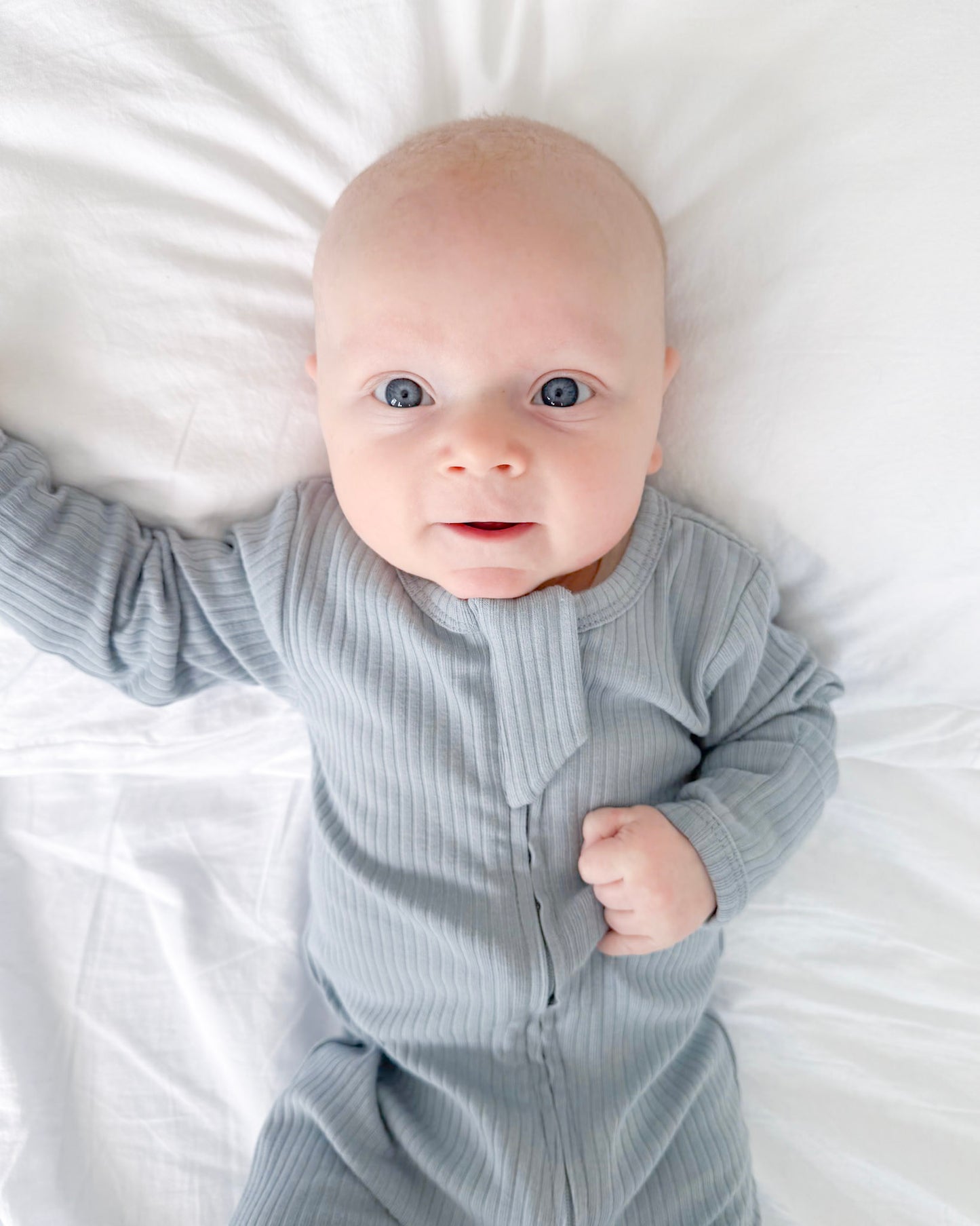 Organic Cotton Rib Zip Growsuit Onesie - Cosy Boutique