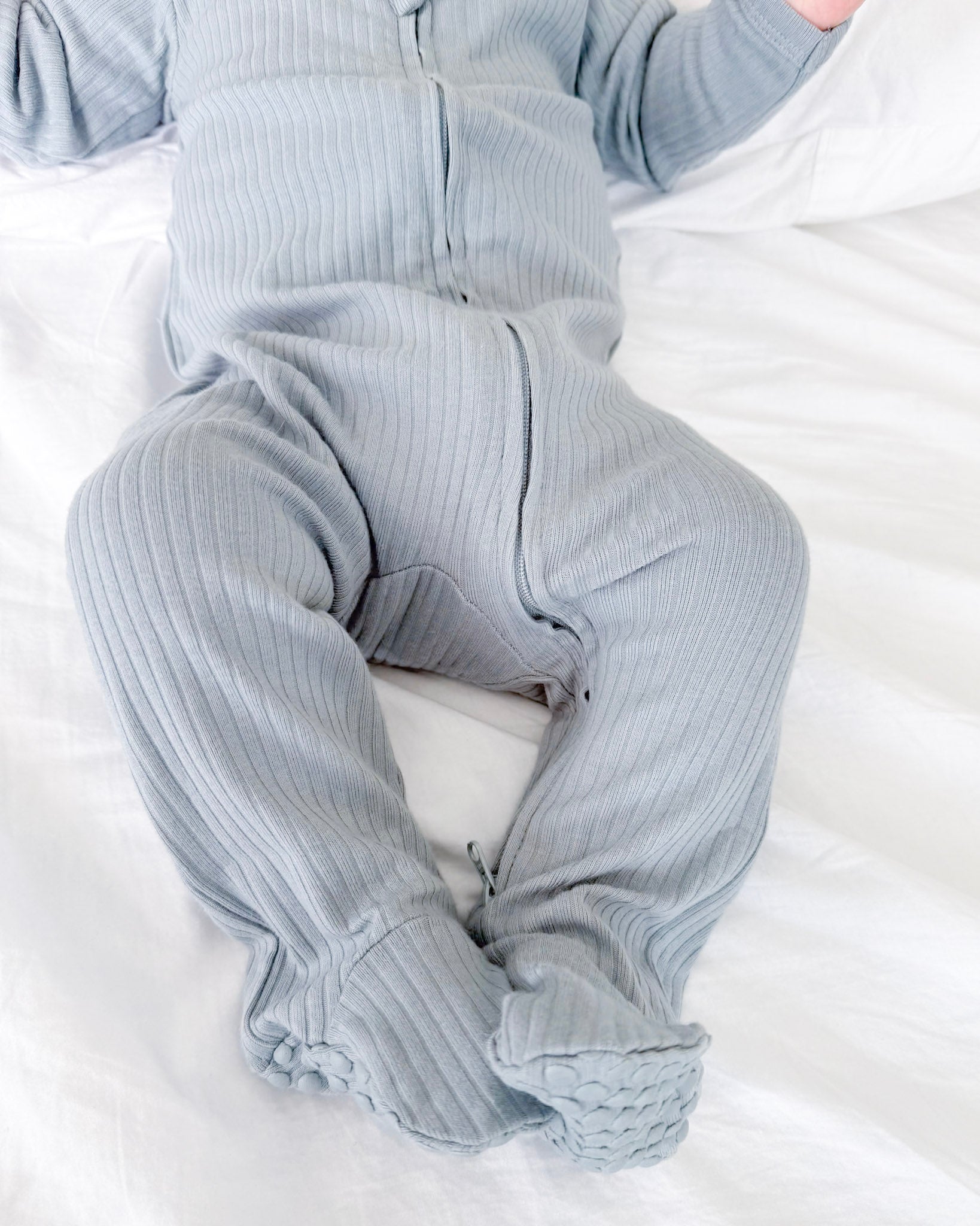 Organic Cotton Rib Zip Growsuit Onesie - Cosy Boutique