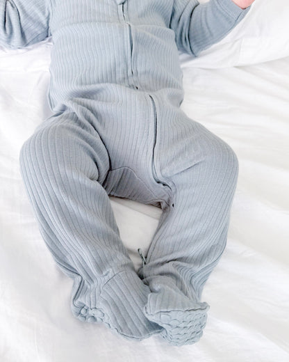 Organic Cotton Rib Zip Growsuit Onesie - Cosy Boutique