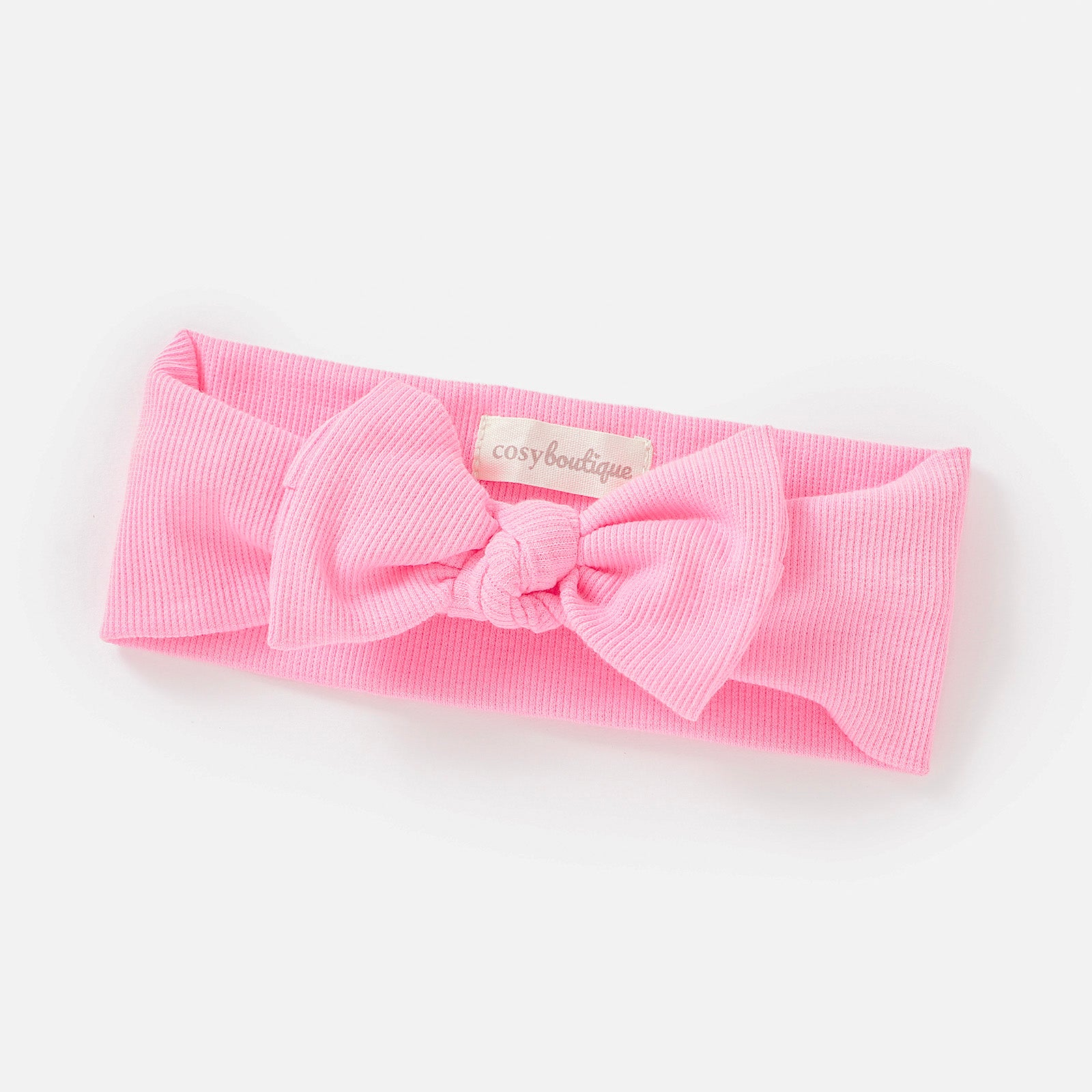 Organic Cotton Fine Rib Bow Headband Camellia / Newborn (0000) | Baby Headwear | Boys & Girls Clothing | Babies, Toddlers & Kids | Cosy Boutique NZ