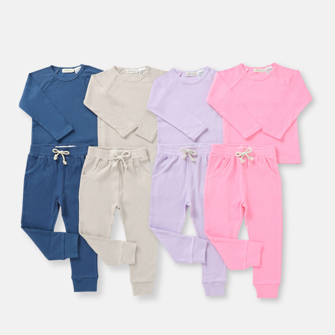 Organic Cotton Fine Rib Lounge PJ Set | Baby & Toddler Pyjamas | Boys & Girls Clothing | Babies, Toddlers & Kids | Cosy Boutique NZ