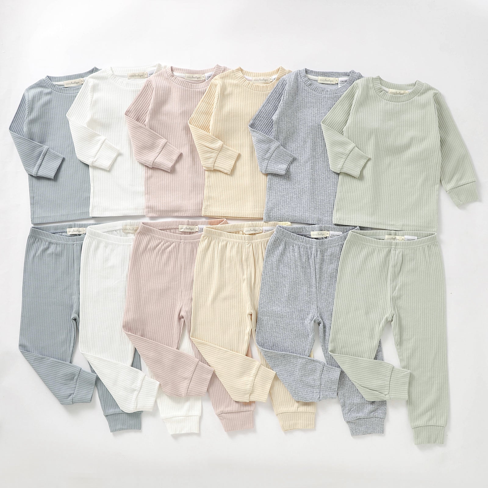 Organic Cotton Rib Long Sleeve PJ Set | Baby & Toddler Pyjamas | Boys & Girls Clothing | Babies, Toddlers & Kids | Cosy Boutique NZ