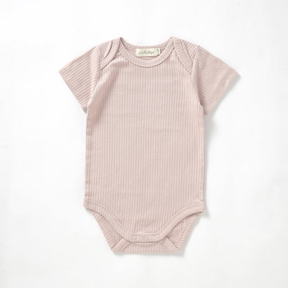 Organic Cotton Rib Short Sleeve Bodysuit 0-3 Months (000) / Blush | Baby Bodysuits | Boys & Girls Clothing | Babies, Toddlers & Kids | Cosy Boutique NZ