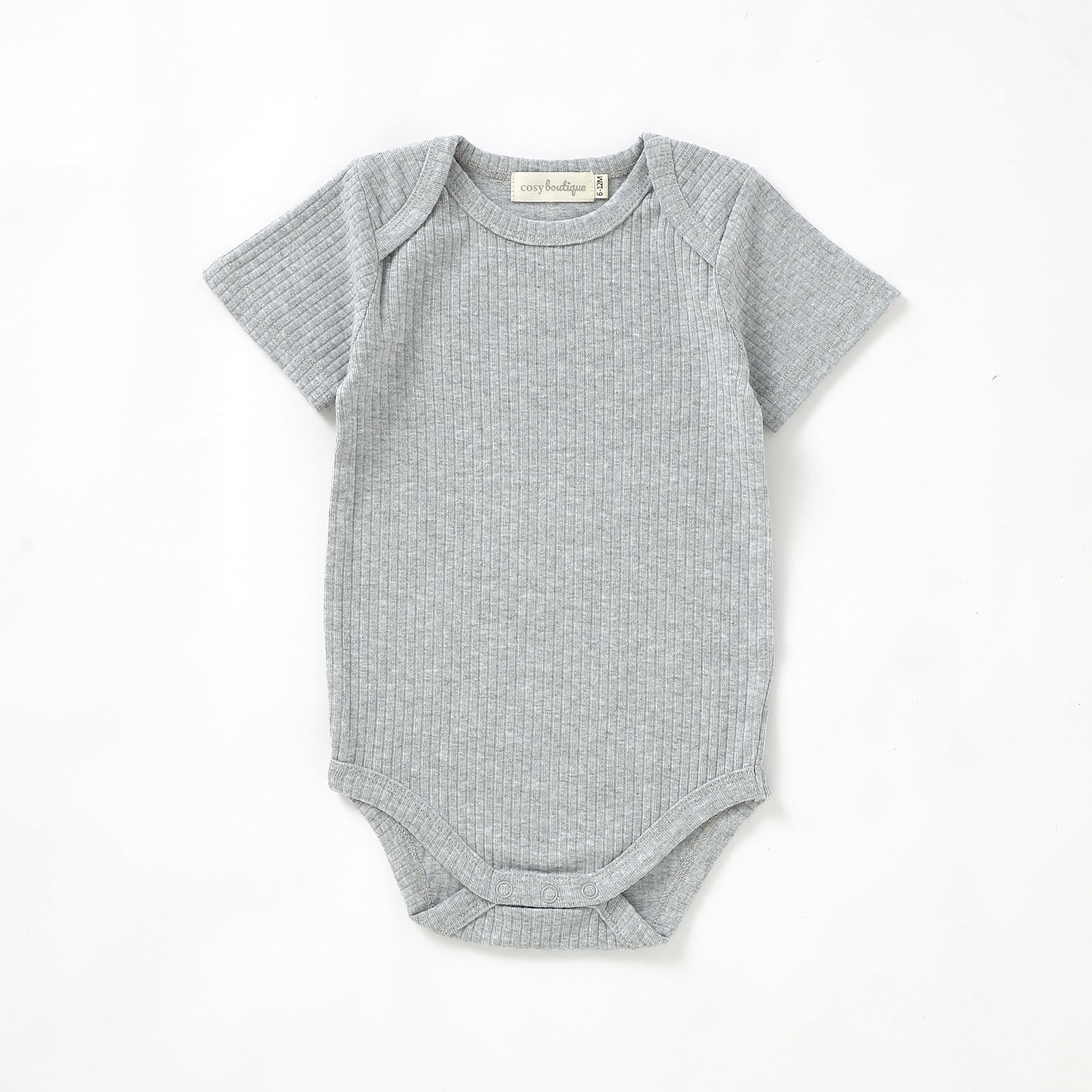 Organic Cotton Rib Short Sleeve Bodysuit 0-3 Months (000) / Dove | Baby Bodysuits | Boys & Girls Clothing | Babies, Toddlers & Kids | Cosy Boutique NZ