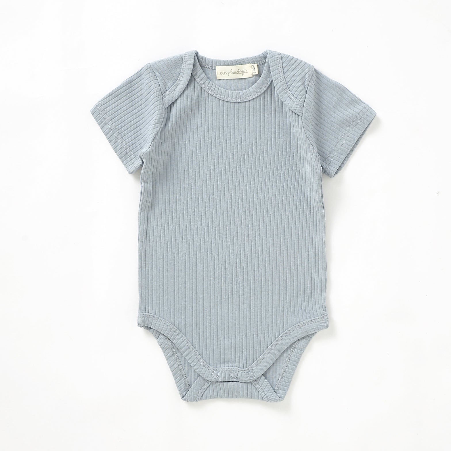 Organic Cotton Rib Short Sleeve Bodysuit 0-3 Months (000) / Duck Egg Blue | Baby Bodysuits | Boys & Girls Clothing | Babies, Toddlers & Kids | Cosy Boutique NZ