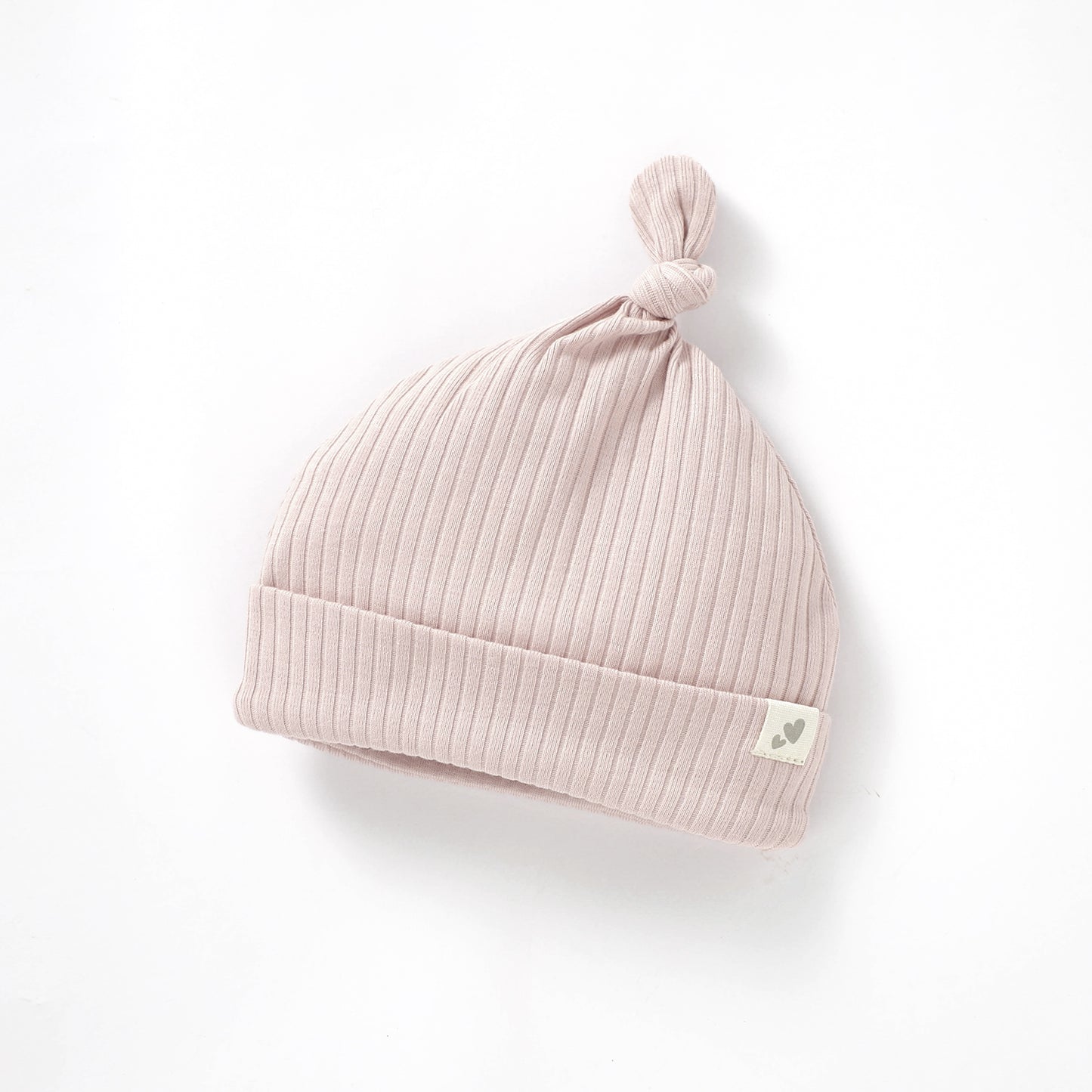 Organic Cotton Rib Tie Knot Beanie Newborn (0000) / Blush | Baby Headwear | Boys & Girls Clothing | Babies, Toddlers & Kids | Cosy Boutique NZ