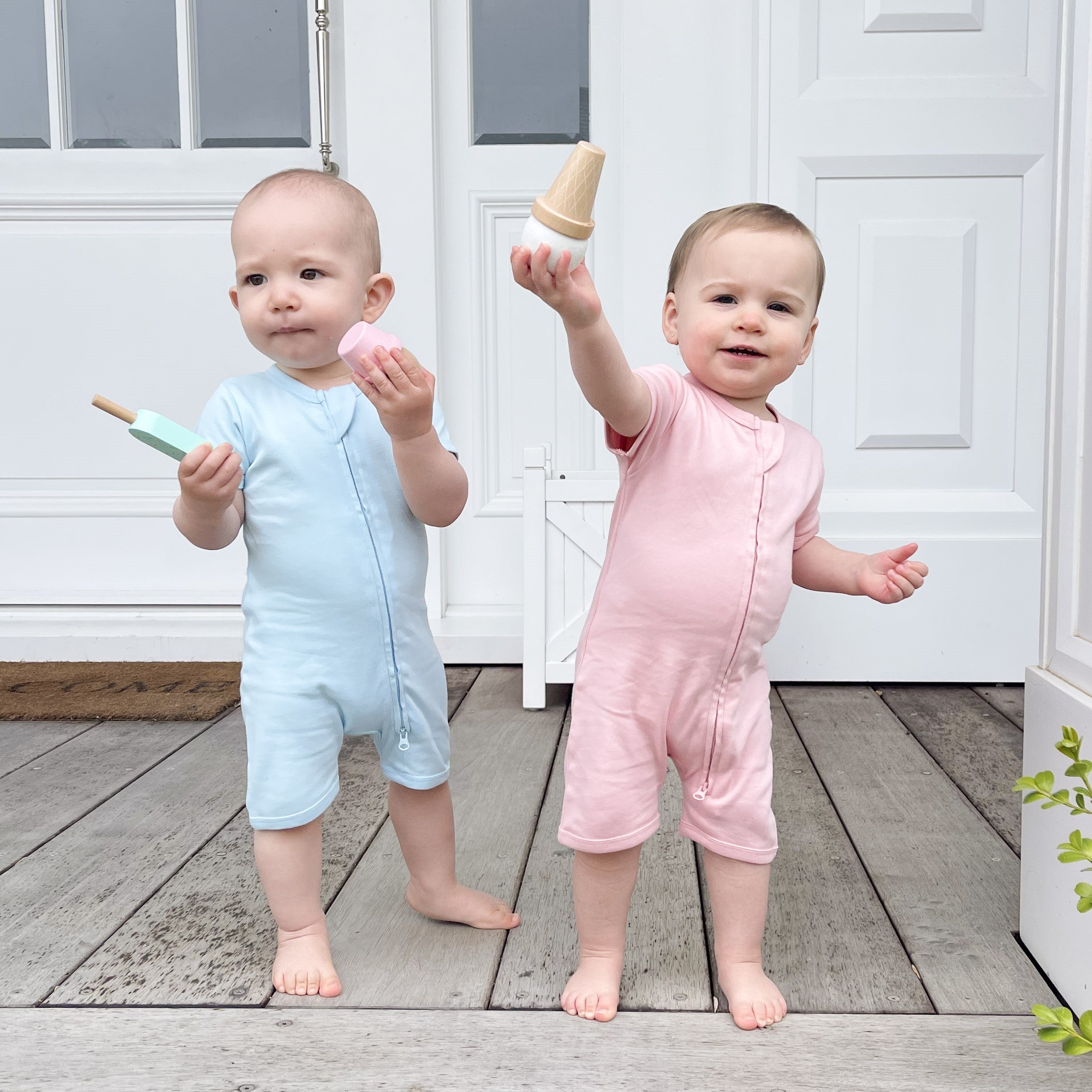 Organic on sale cotton zip romper bundle