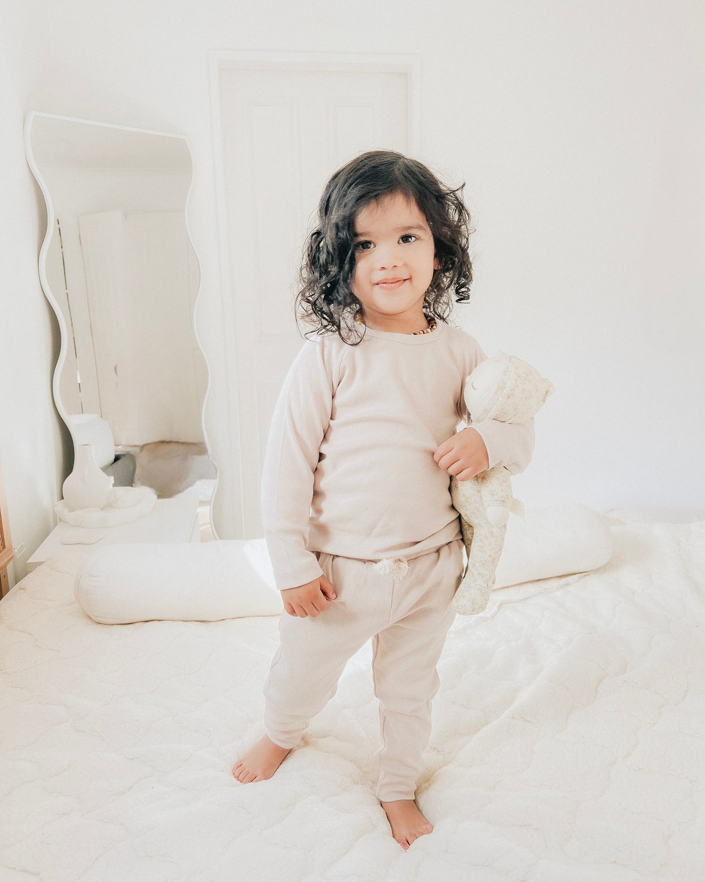 Organic Cotton Fine Rib Lounge PJ Set